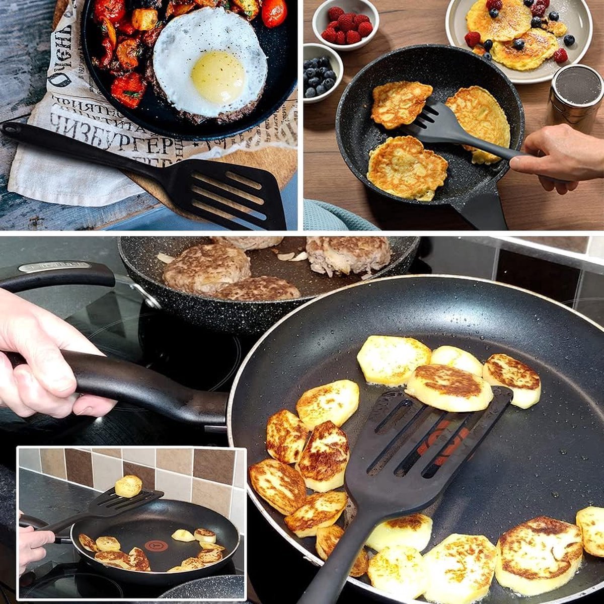 Spatula Set of 3 - Silicone Spatula - BPA Free - Spatulas - Heat Resistant - Non-stick - Anti-Slip - Hangable - Dishwasher Safe - Kitchen Utensils - Scraper — image 2