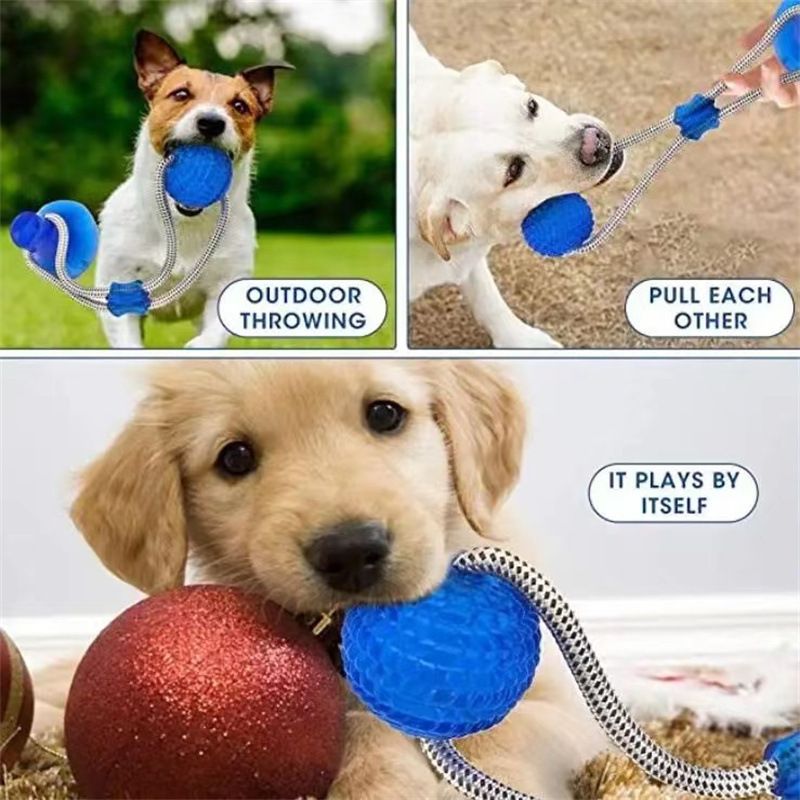 Multifunction Pet Molar Bite Toy Cleaning Teeth Safe Elasticity Soft for Dog Puppy Dog Rope Toys(blue) — image 4
