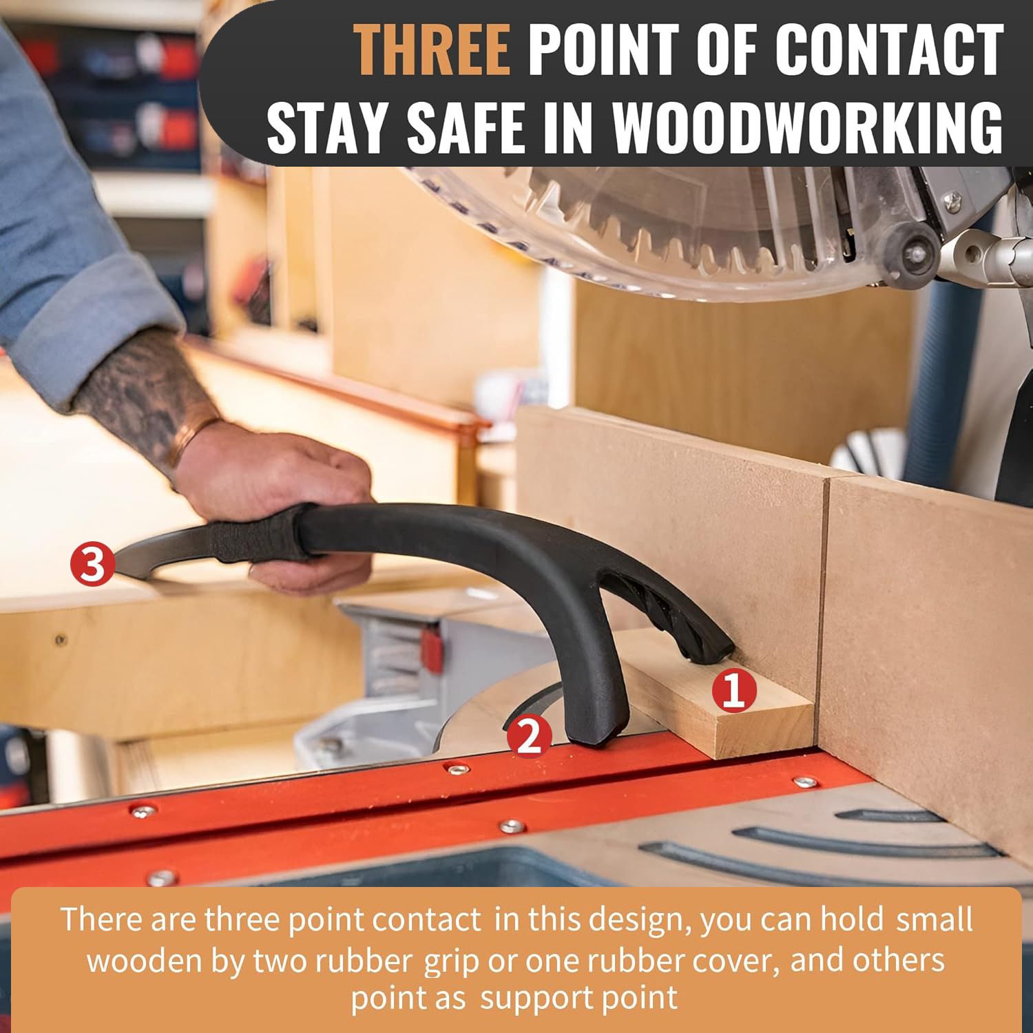 Miter Saw Hold Down Stick, Woodworking Safety Push Stick for Miter Saw Operation โ image 4