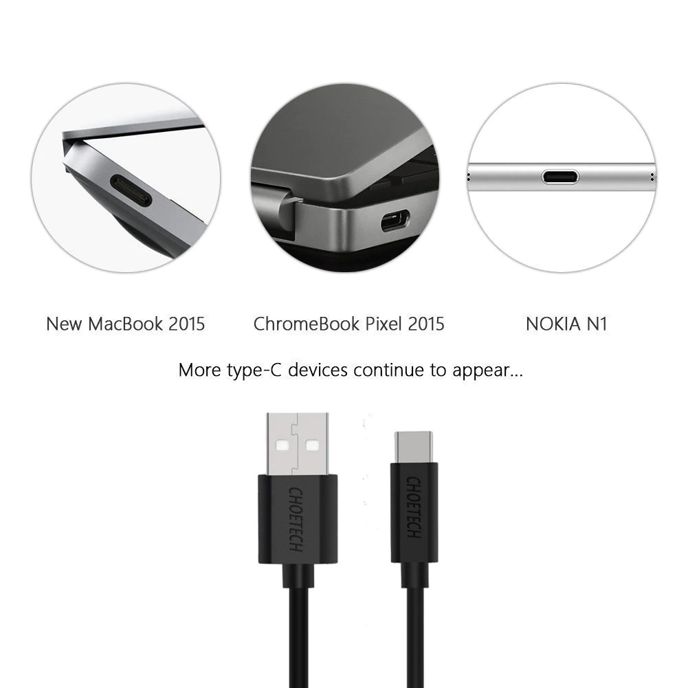 CHOETECH AC0004 USB-A to USB-C Charge & Sync Cable 3M Black — image 3