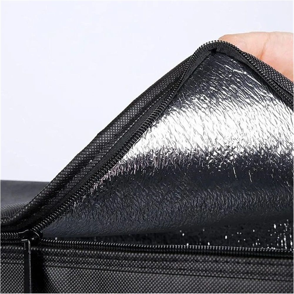 Medium Insulated Cooler Bag and Food Warmer for Delivery & Grocery Shopping with Zippered Top, Black (1 Pack) — image 3