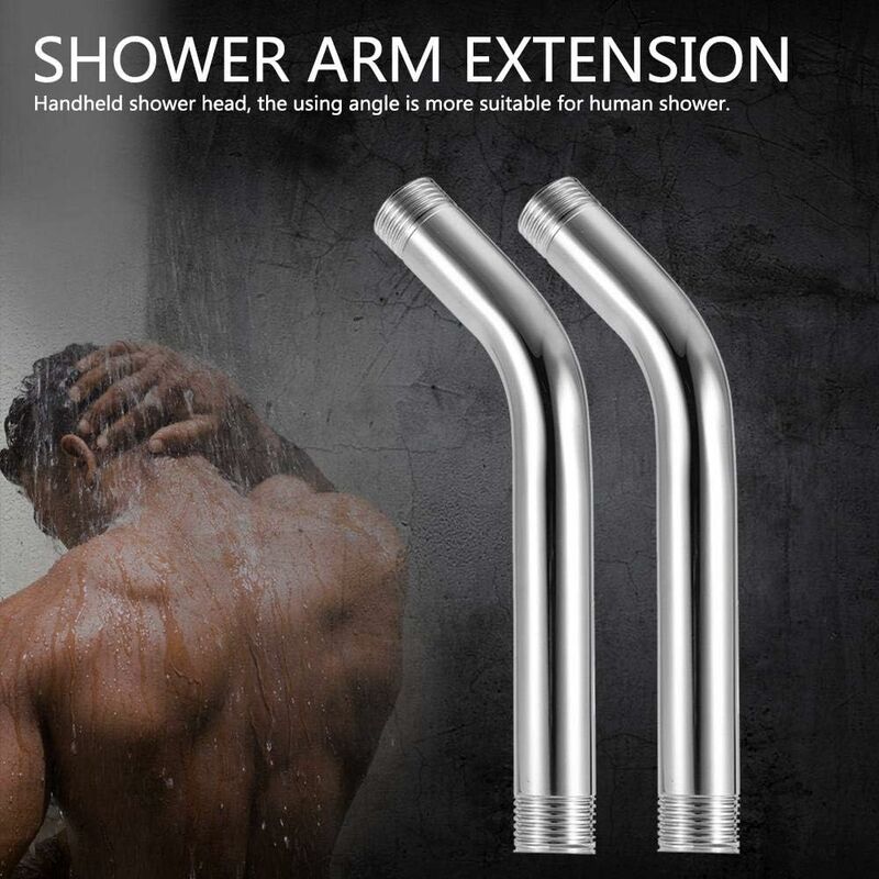 Shower Extension, Stainless Steel Shower Arm Wear-Resistant Rustproof Wall Mounted Handheld Extension Arm Bathroom Hose — image 2