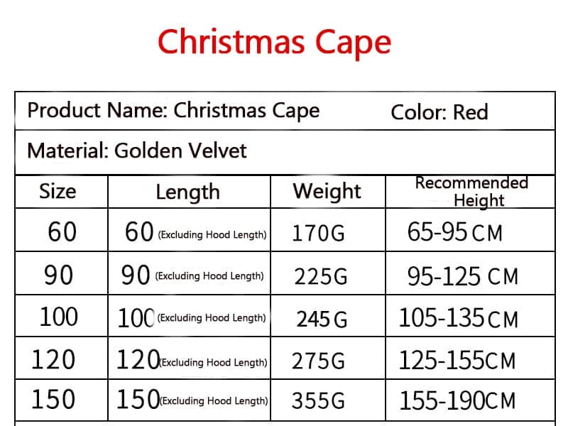 Red Christmas Cloak with Hood for Women, Santa Costume for Christmas Party and Cosplay, One Size, 150cm — image 2