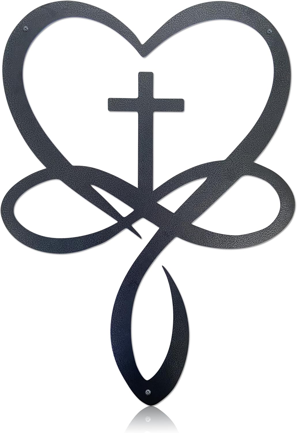 Metal Infinity Heart Cross Wall Decor, Unique Cross Decorative Wall Art, Heart And Love Sign Wall Plaques, Love Gift For Adult Home Wedding, Decor