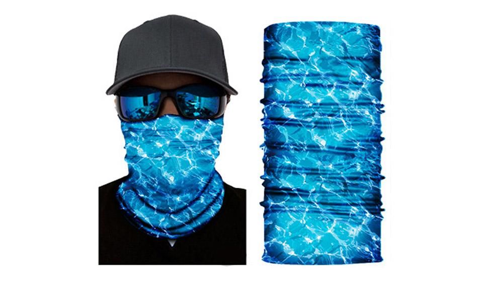 Cycling Mask Neck Tube Warmer Reusable Windproof Scarf UV Resistance Outdoor Sports Washable Face Neck Mask Cover(Acid Blue)