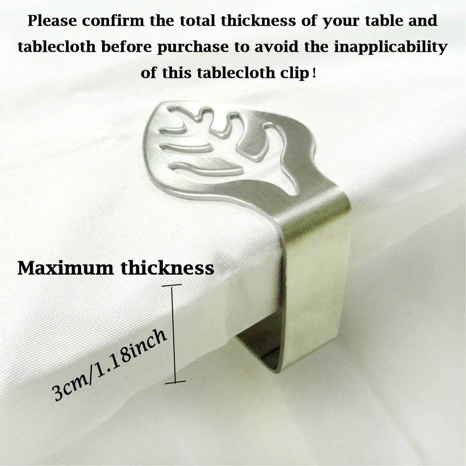 4PCS Stainless Steel Silver Thickened Strong Cloth Clip,Tablecloth Clamp Holder, Table Cover Clamps,Table Cloth Holders — image 4