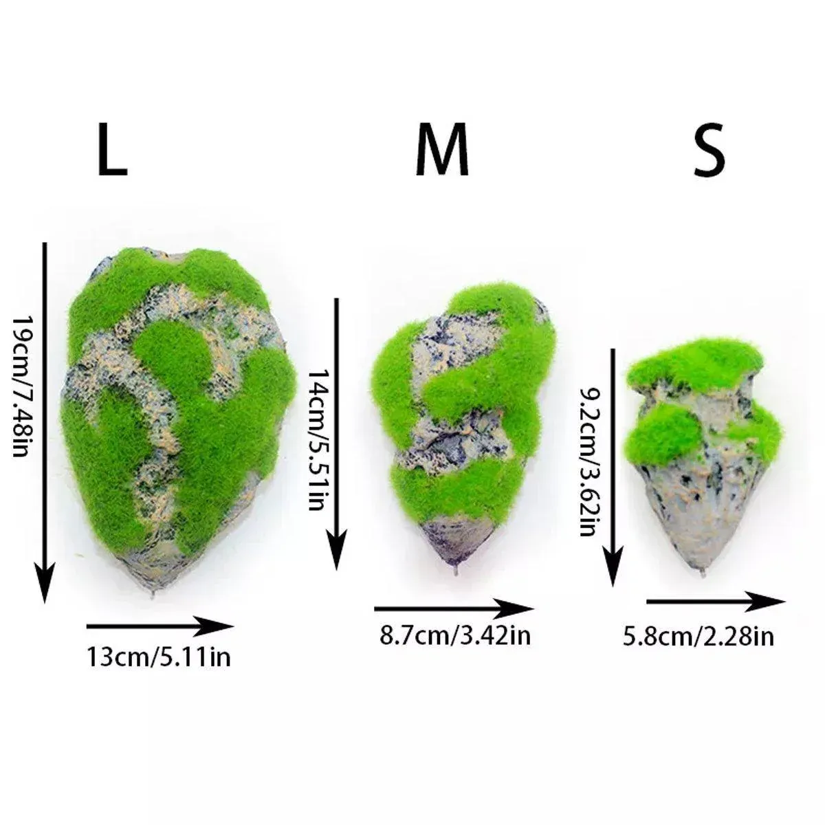 Artificial Floating Stone Pumice with Moss Aquarium Decoration Aquatic Landscape - S โ image 4