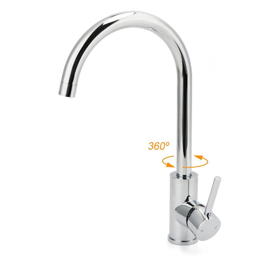 WELS Chrome Kitchen Laundry Swivel Sink Mixer Faucet Tap Spout Stainless Steel — image 2