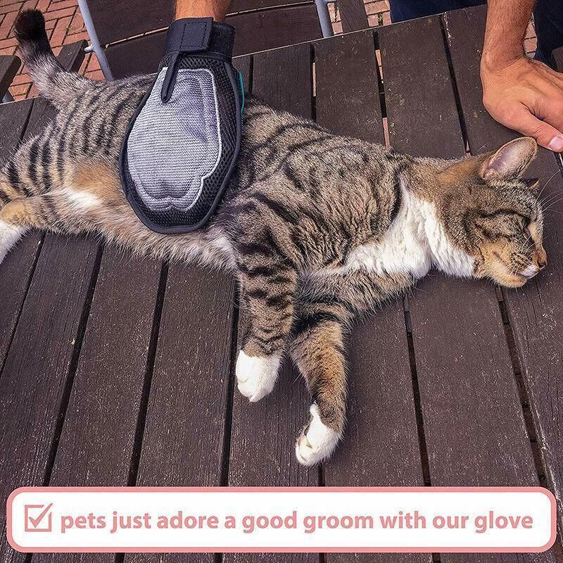 2 in 1 Pet Grooming Glove Deshedding Mitt for Cats and Dogs Hair Removal — image 4
