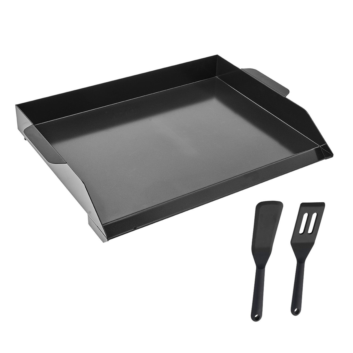 Carbon Steel Griddle, 22 × 16 inch Universal Flat Top Rectangular Plate, Gas Grill Griddle for BBQ Grill, Teppanyaki, Portable Family Cookware, for Camping