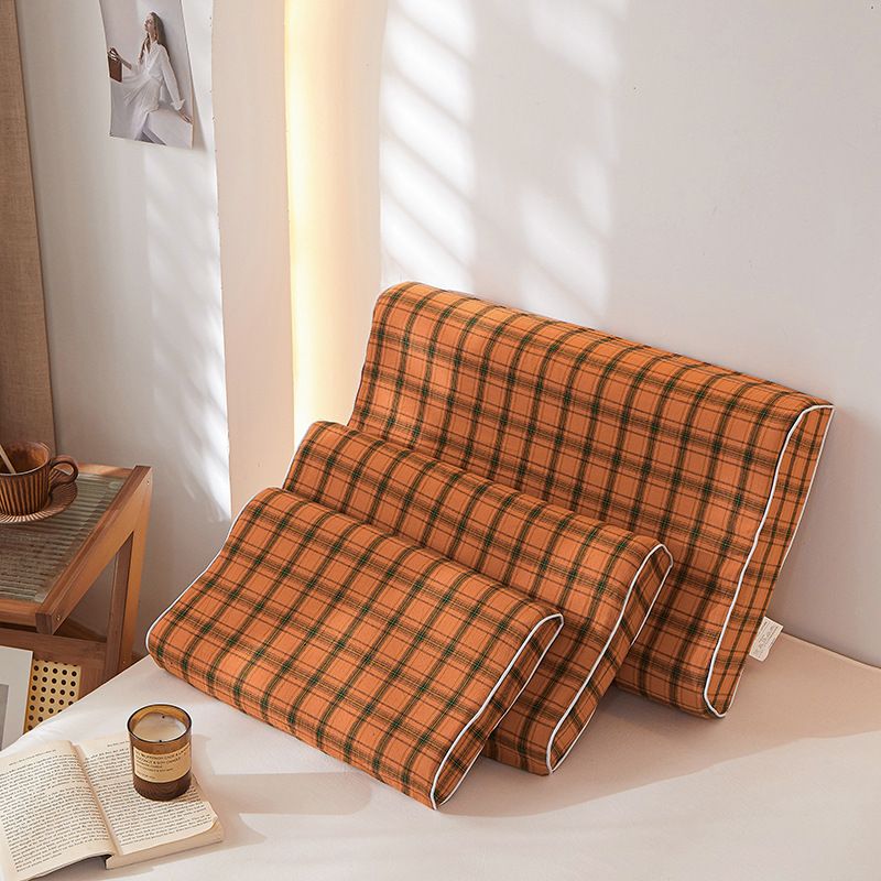 Mengxuan Cotton Pillowcase 4060 Riddle orange Latex cotton pillowcase-44 × 27 (single pack)