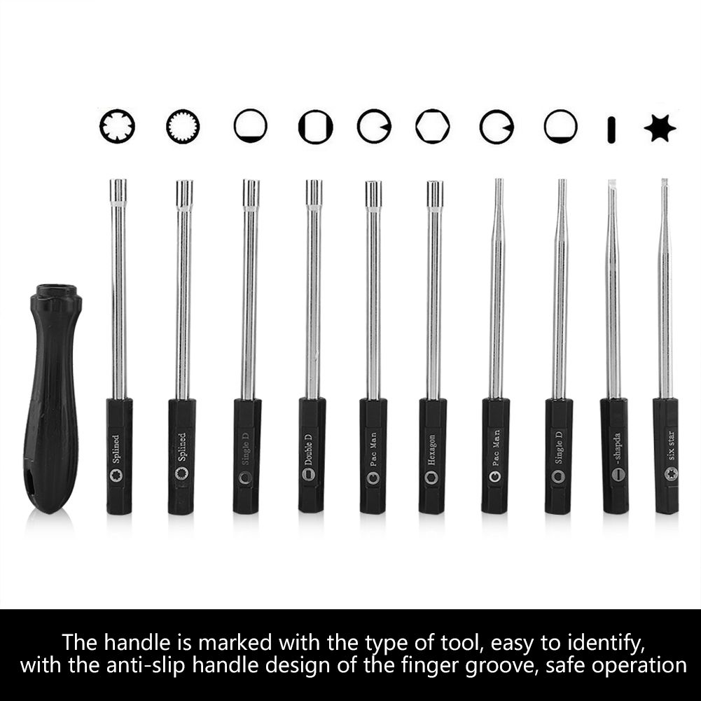 10 PCS Carburetor Adjustment Set Screwdriver Card Tool Splined Pacman Double D Type β image 6