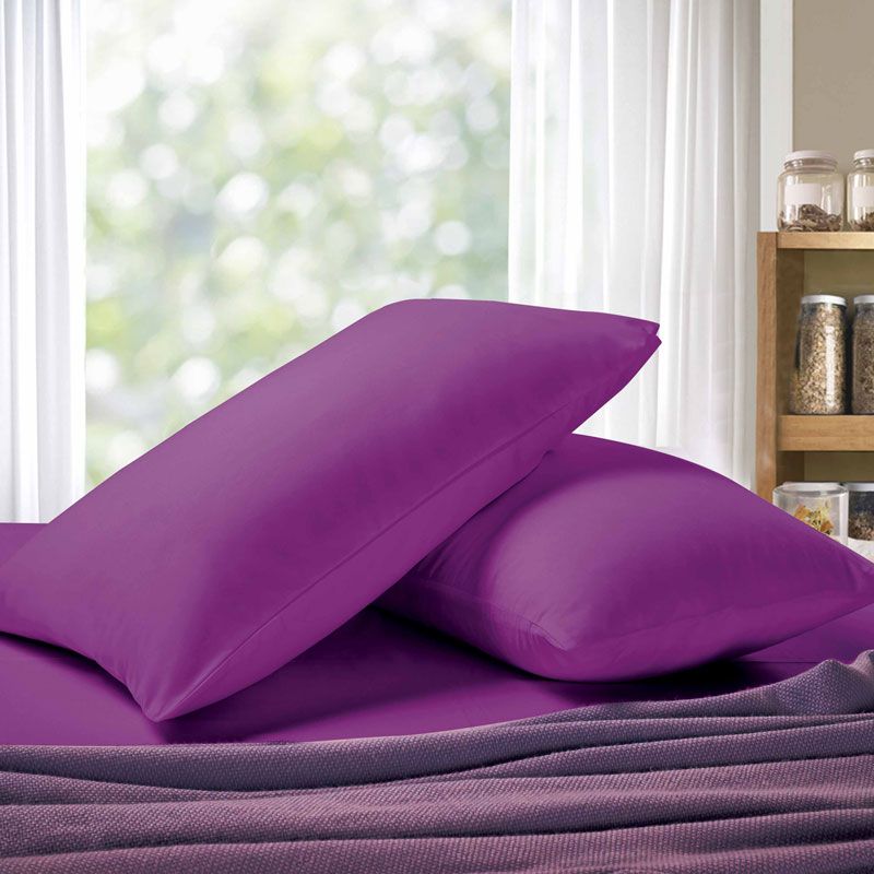1000TC Premium Ultra Soft Standrad size Pillowcases 2-Pack - Purple — image 2
