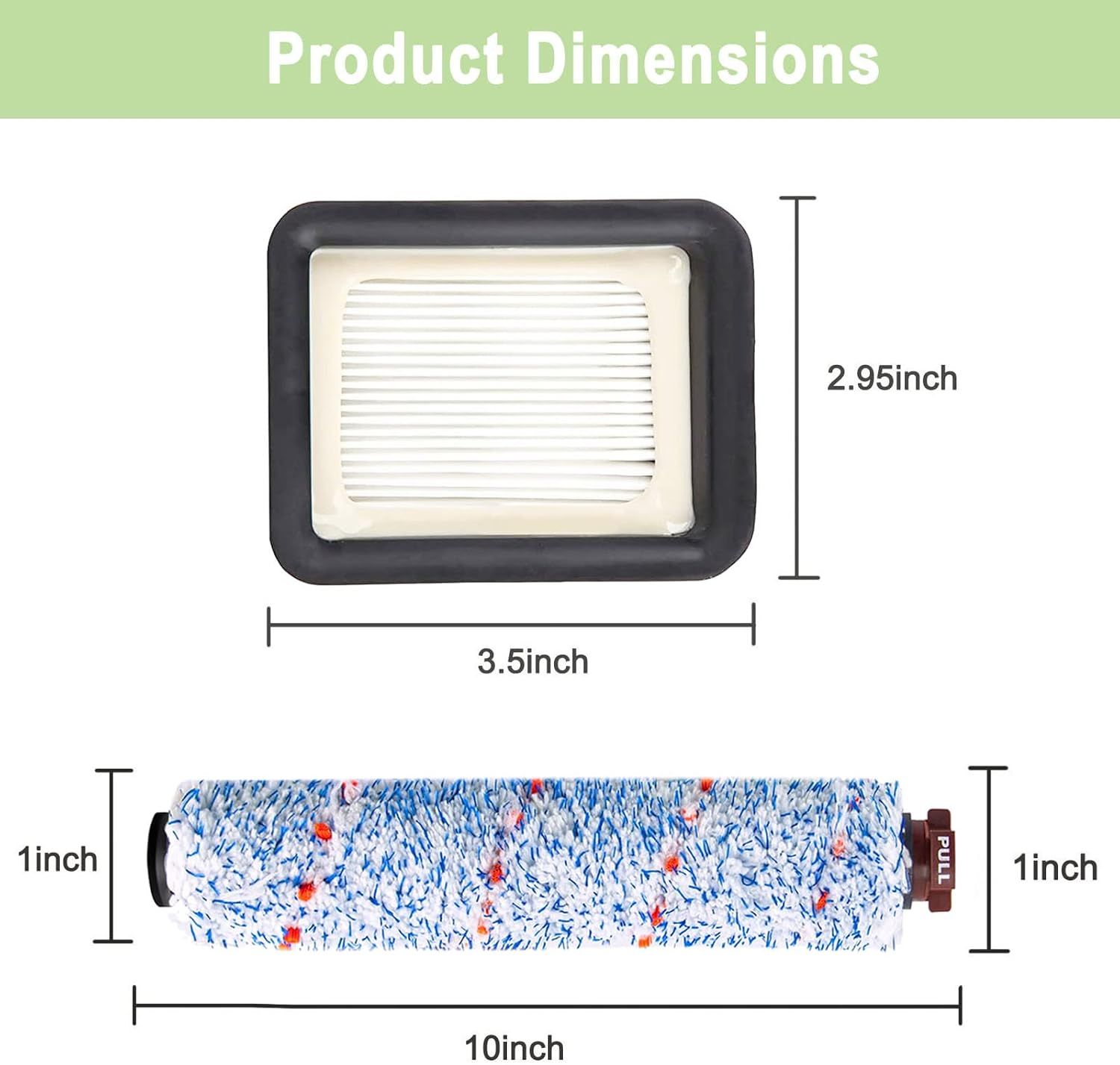 8 Pack Replacement Parts Compatible with Bissell CrossWave 1785 2306 3888A Vacuum Cleaner 4 Pack Multi-Surace Brush Roll 1868 4 Pack Vacuum ilter 1866 Compare — image 2