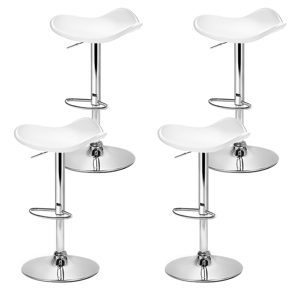 Artiss 4x Bar Stools Leather Gas Lift Chair White โ image 3
