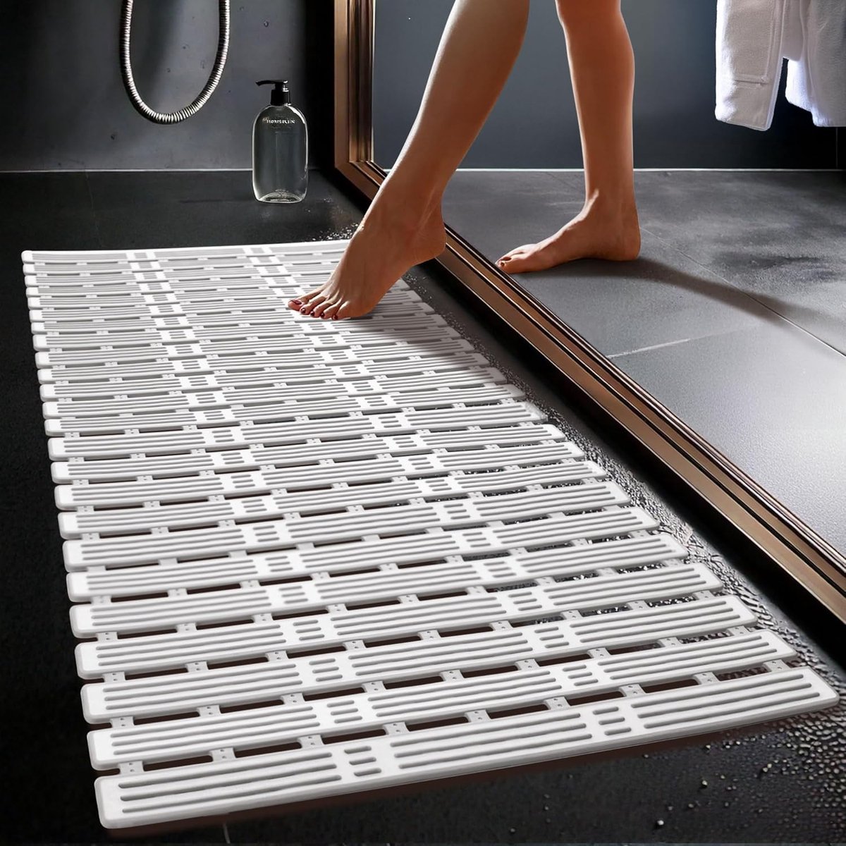 Shower mat - 40*68 cm - Non-slip shower mat - Bath mat - with suction cups and drainage holes - non-slip bath mats - for use in the bath, shower tray, or — image 3