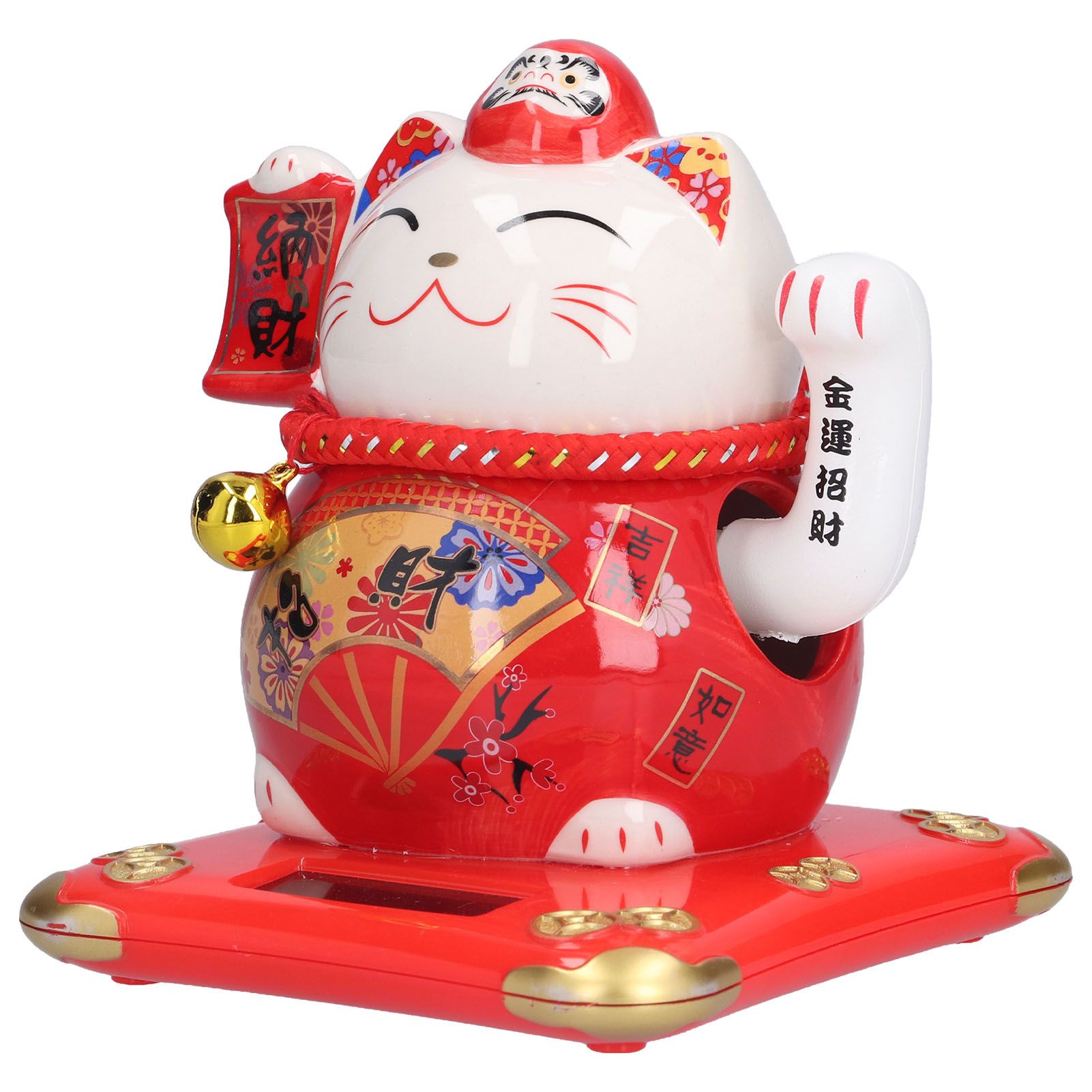 6in Fortune Cat Ceramic Waving Lucky Cat Ornament Home Decoration for Bedroom Car OfficeType 1 — image 2