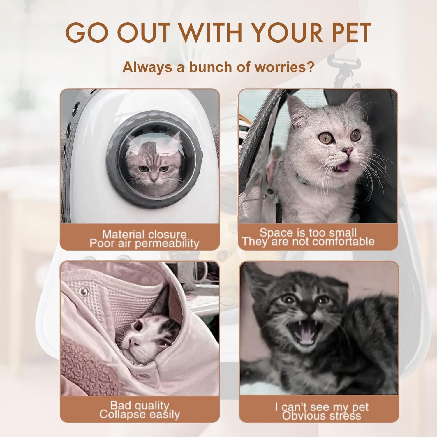 pet products Printed Space Capsule Cat Bag, Large Capacity Crossbody Dog Bag, Universal Pet Bag for All Seasons — image 5