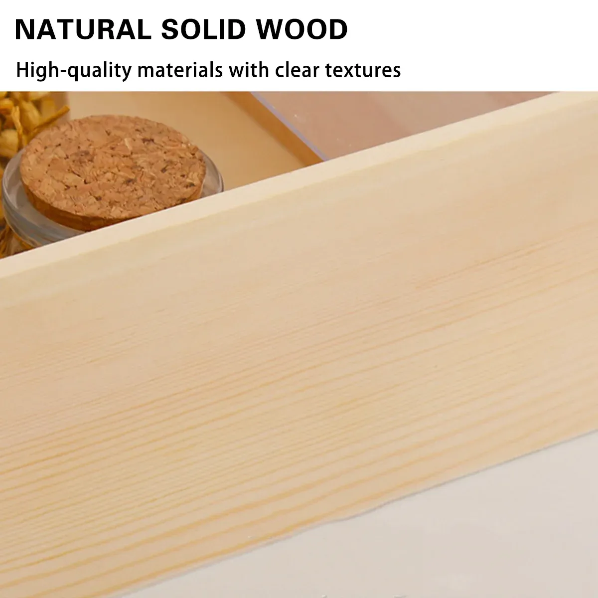 Solid Wood Storage Box with Acrylic Sliding Lid Pull Out Gift Packaging Case - 20x20x10cm — image 5