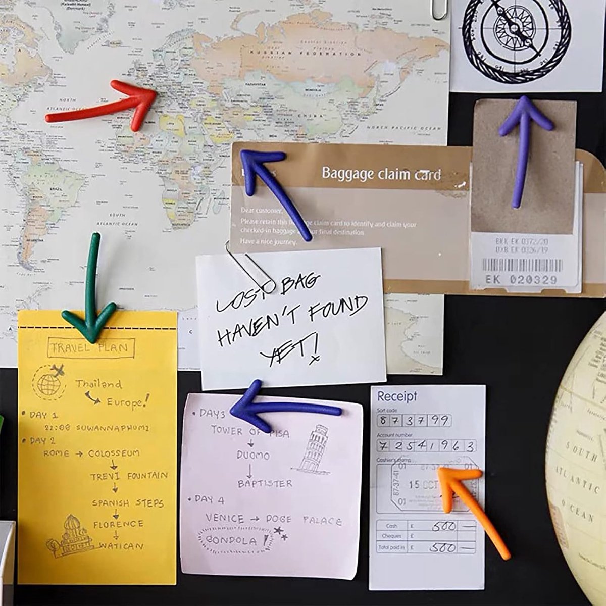 3D Arrow-Shaped Magnetic Notes - Fridge Magnets - 12-Piece Set for Whiteboard & Fridge - 2 Pieces in Each Color โ image 4