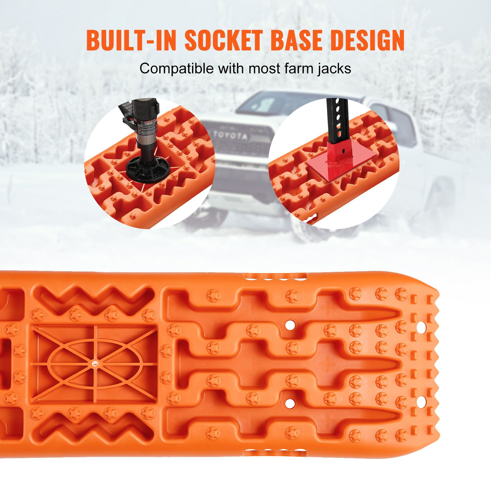 10 TON Traction Boards with PP Material, Recovery Boards for Off-road Vehicles/Cars/Pickups/SUVs/RVs, Pair Tire Traction Mats on Snow, Sand, Mud and Loose โ image 4