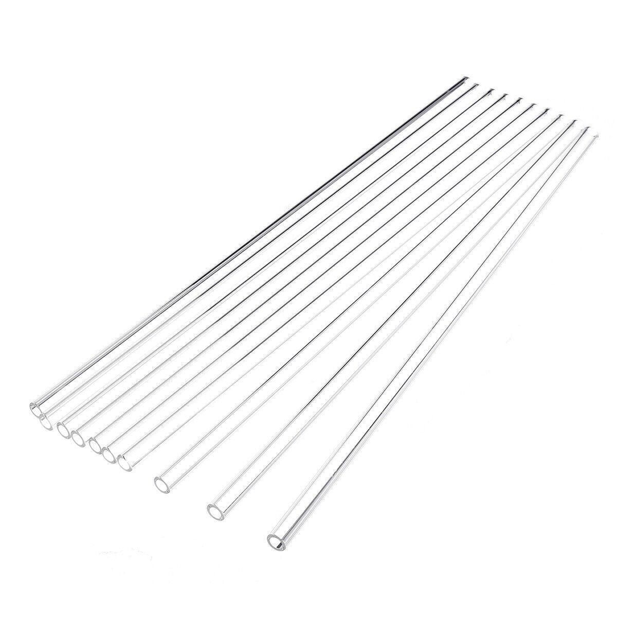 Clear Glass Straws Heat Resistant Juice Milk Straws Creative Style Reusable - 10Pcs