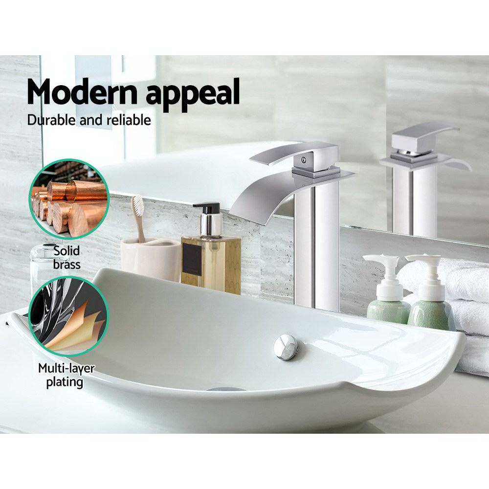 Cefito Bathroom Basin Mixer Tap Thin Tall Faucet Vanity Laundry Black — image 4