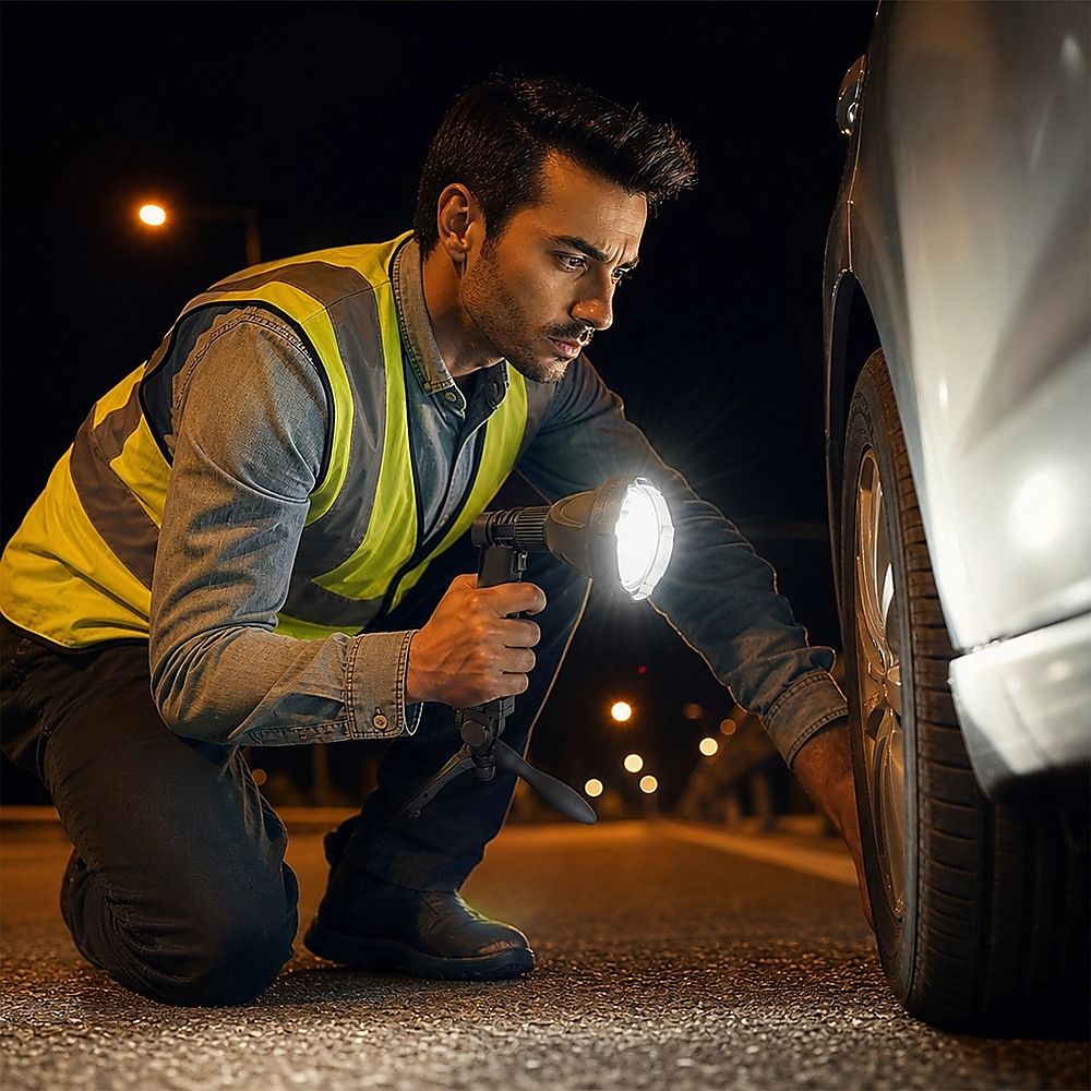 10W Handheld Spot Light Rechargeable LED Spotlight Hunting Shooting 12V โ image 5