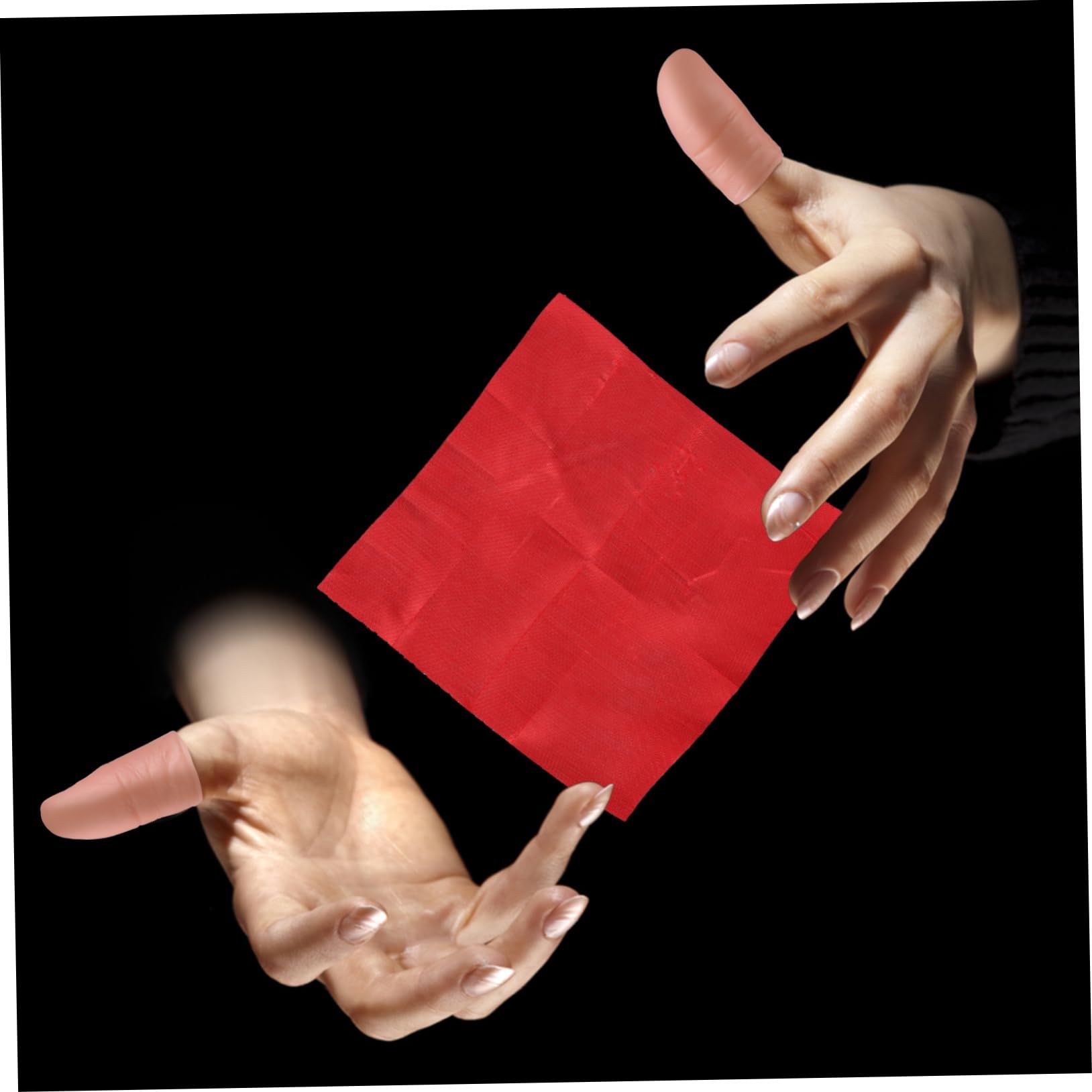 6 Sets Fingertip (6pcs) Magician Thumb Tip Tricks Thumbs Fake Fingers Silk Fake Thumb Silk Close up Trick Prop Magician Rubber Thumb โ image 2