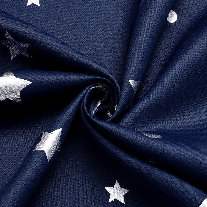 Navy Blue Star Blackout Curtains for Boys Nursery Panel Sets, Space Theme Kids Curtains Room Darkening Noise Cancelling Window — image 4