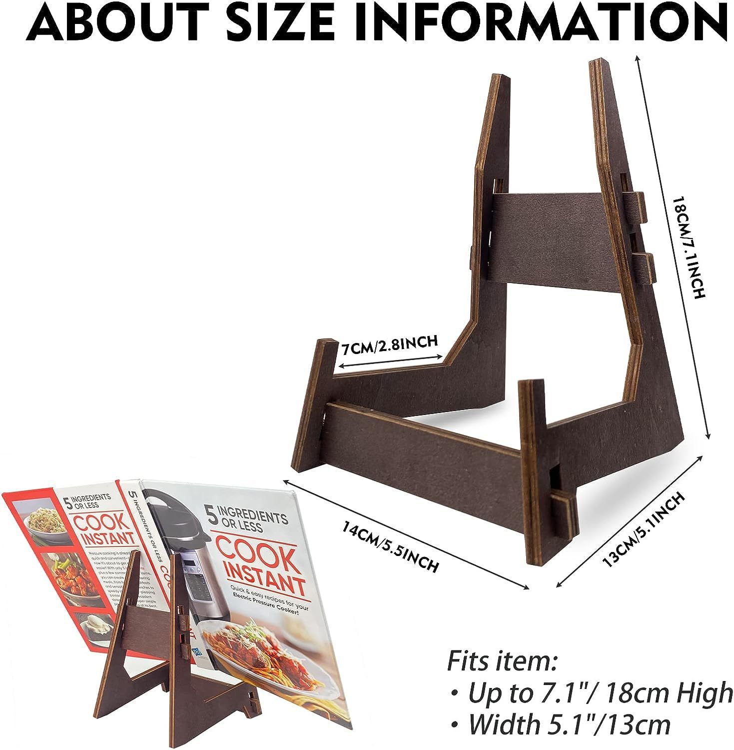 2 Packs Wooden Display Stand, Plate Holder Display Stand for Display Decorative Photo Frame Stand, Easel Display Stand — image 2