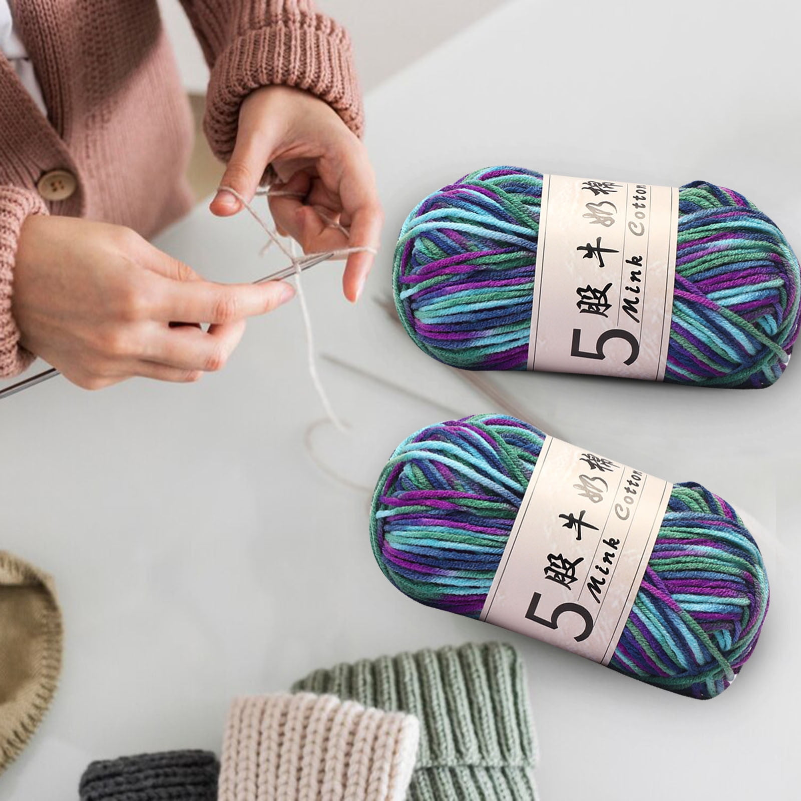 Cotton Yarn Soft Cotton Yarn for Crocheting and Knitting, 1.76 oz/50g Multicolor Crochet yarn for Crafts Home Decorations DIY Toys Knit Clothes Yarn, ( 356 — image 6