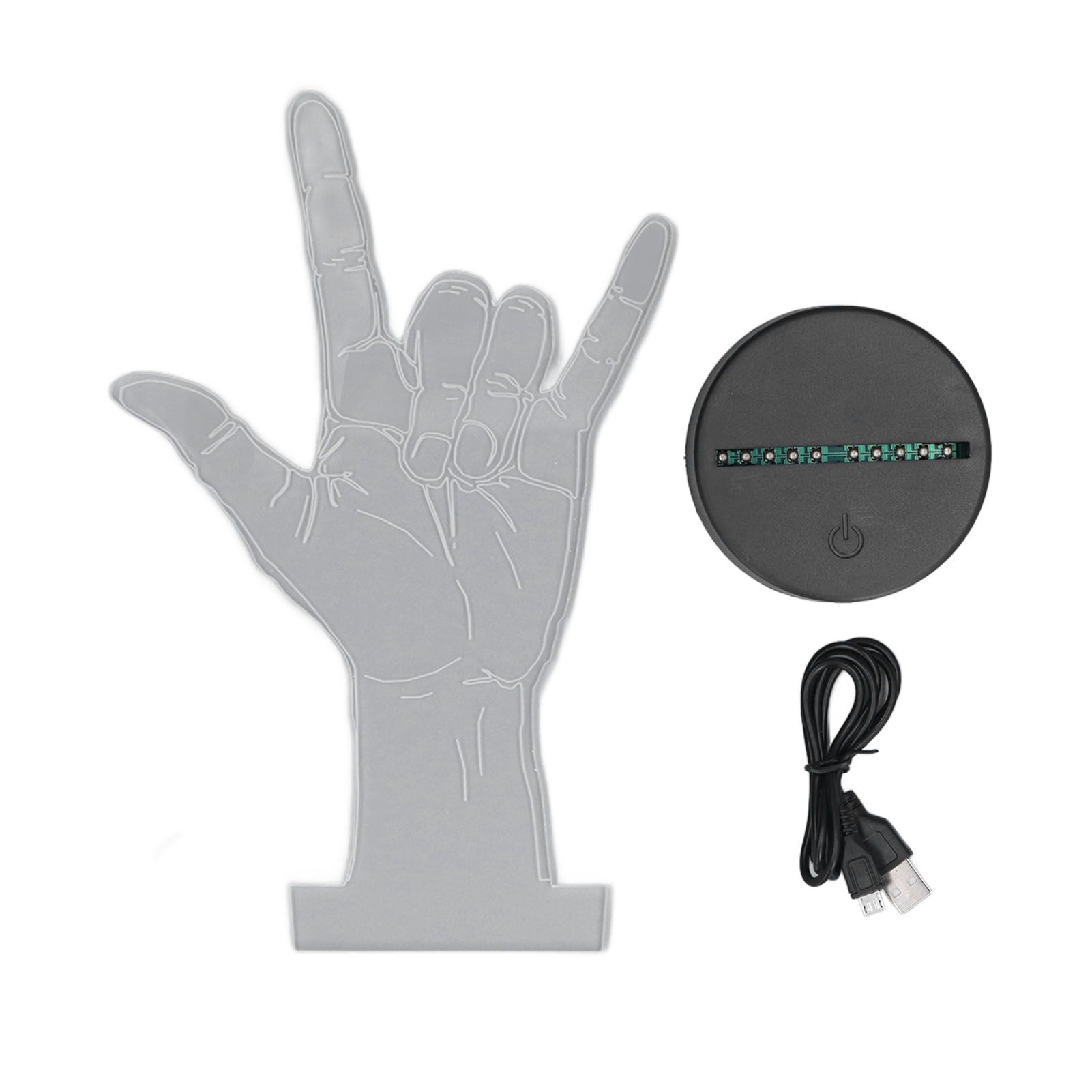 3D Sign Language I Love You Night Light Touch Control Adjustable USB Or Battery Powered Night Light for Valentine's Day