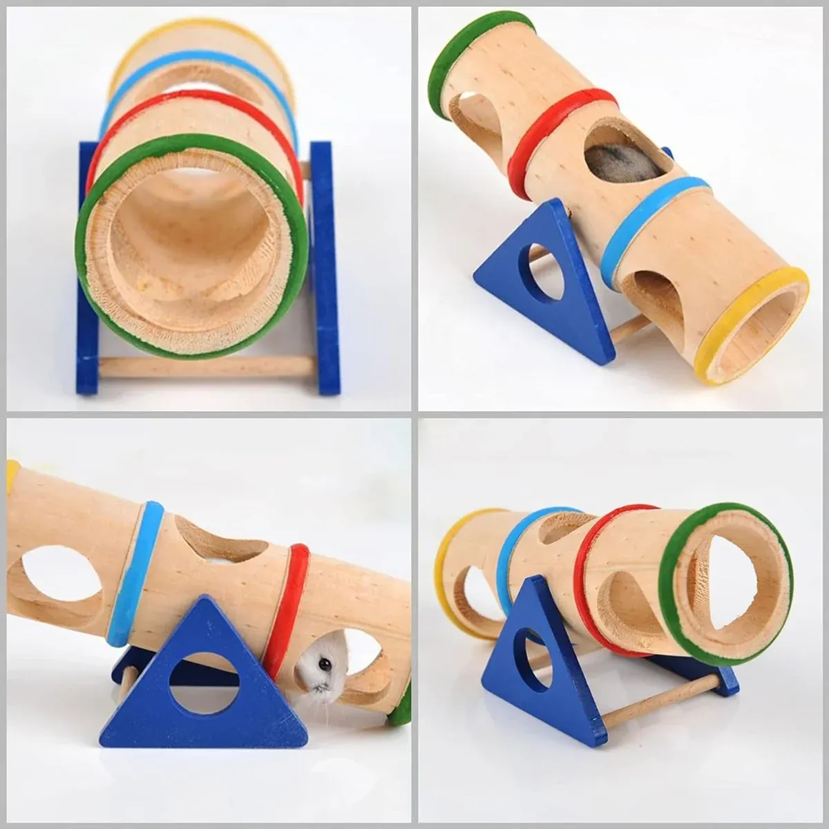 Hamster Wooden Toy Set Pet Seesaw Bucket Chew Toy Cage Accessories for Small Pet โ image 6
