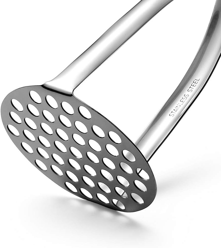 Potato Masher,Professional 18-10 Stainless Steel Potato Masher.Garlic Press,Cooking and Kitchen Gadget โ image 3