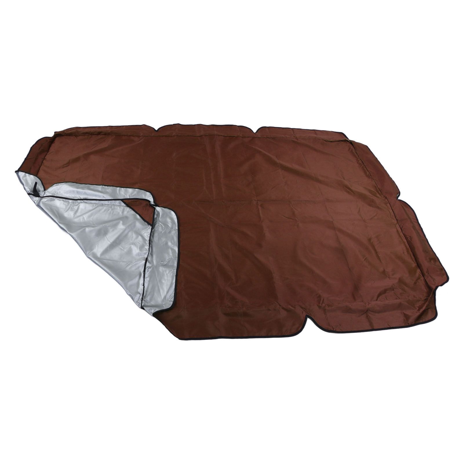 Outdoor Swing Canopy Garden Courtyard Waterproof Rocking Chair Dust Top Cover 210D Silver Coated Oxford Cloth Balcony Swing Canopy Coffee — image 2