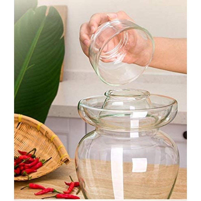Premium Chinese and Korean Fermentation Pickle Glass Jar Kimchi Sauerkraut Canisters & Jars Large 7.5L — image 4