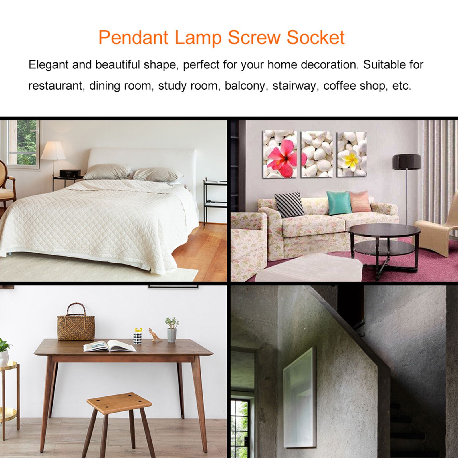 E26/E27 Vintage Industrial Ceiling/Wall Light Base Holder Pendant Bulb Lamp Screw Socket Gold — image 5