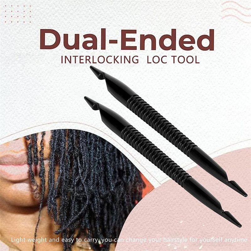 Double Ended Crochet Hooks, Needle Double Headed Crochet Hook Styling Durable Hair Making Interlocking Tool for(2PCS) — image 4