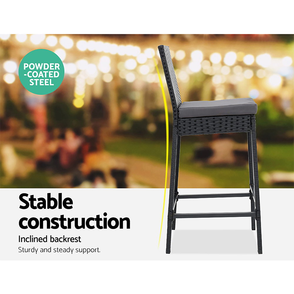 Gardeon 5-Piece Outdoor Bar Set Patio Dining Chairs Wicker Table Stools โ image 6