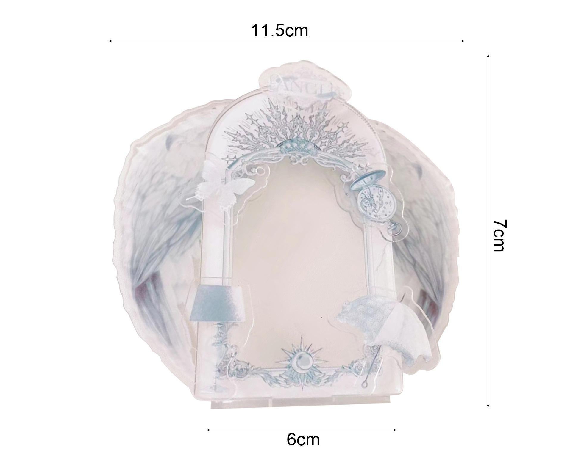 Acrylic Photo Frame Creative Devil Wings Replaceable Album Postcard DIY Storing Desktop Display White/Black 3 Inch Picture Holder Ornament Birthday Gift โ image 2