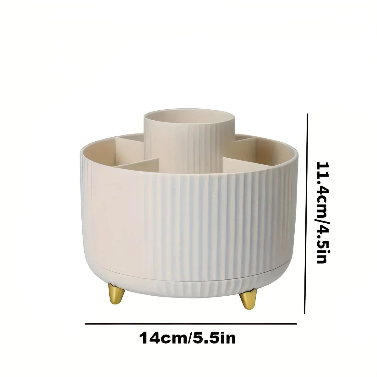 ✨ 360° Rotating Multi-Purpose Organizer | Multi-Layer Compartments & Non-Slip Base | Thickened Stripe Design, Perfect for Makeup, Desk & Car Storage/GREEN — image 2