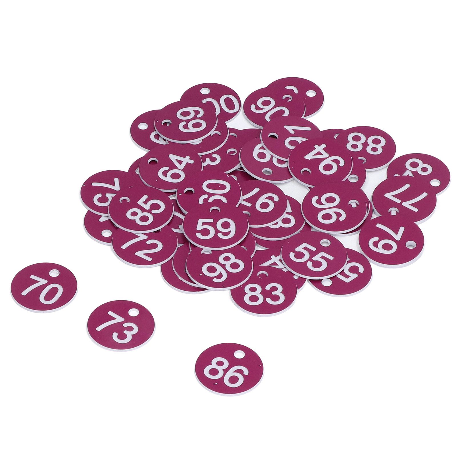 50Pcs Numbered Label Round Simple Beautiful Beehive Tag Breeding Supplies for Beekeeping Animal HusbandryNumbers 51 to 100 Purple — image 3