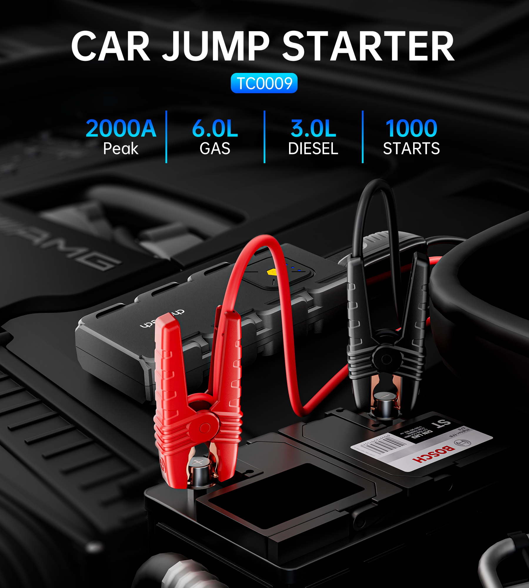 CHOETECH TC0009 16000mAh Portable Car Jump Starter with Emergency Light โ image 6