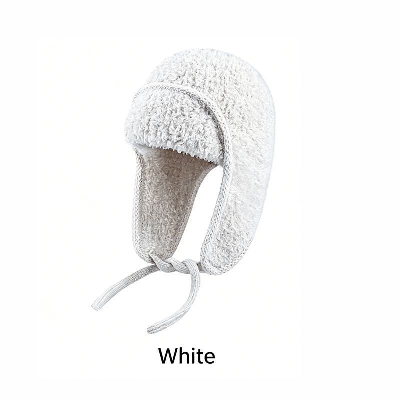 Women Sherpa Aviator Beanie - Warm Earflap Knit Hat Beige — image 5