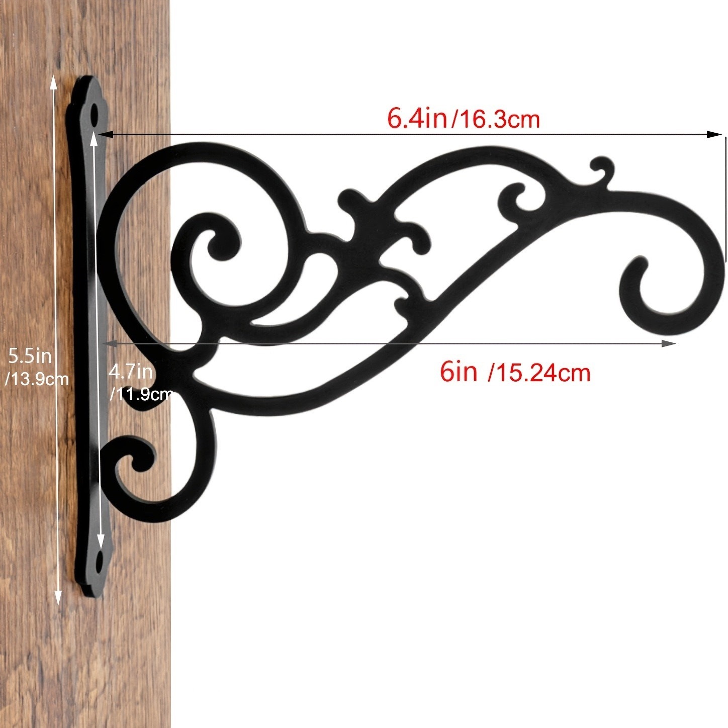 Hanging Basket Wall Planter Indoor Outdoor 5.5 × 6 Inch Black 2 Pack — image 3