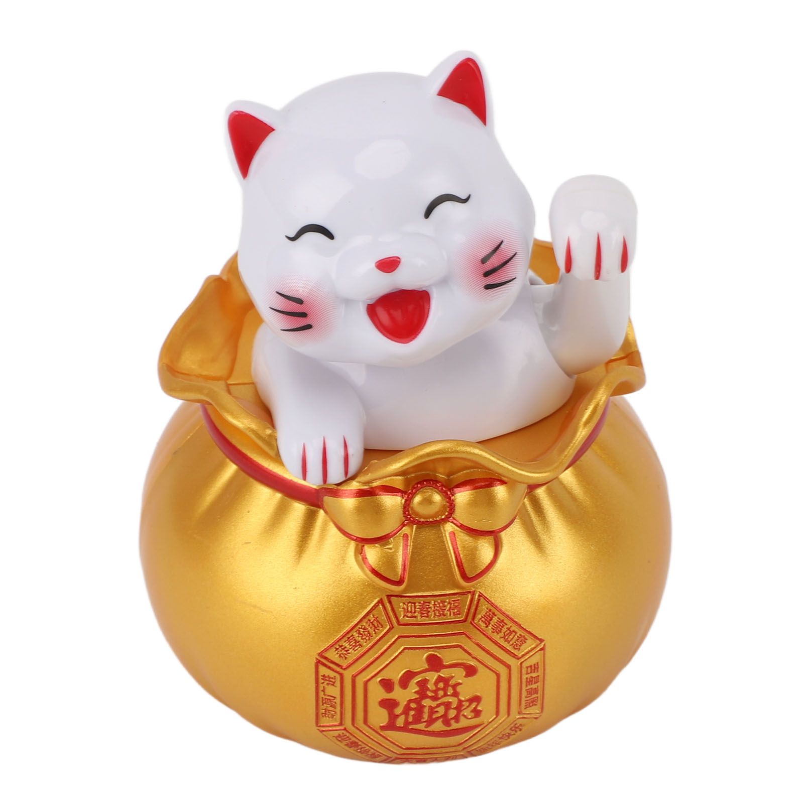 Solar Powered Lucky Cat Lucky Wealth Welcoming Cat Car Decor Desktop Cash Register Opening Decoration Small Eye Gold โ image 6