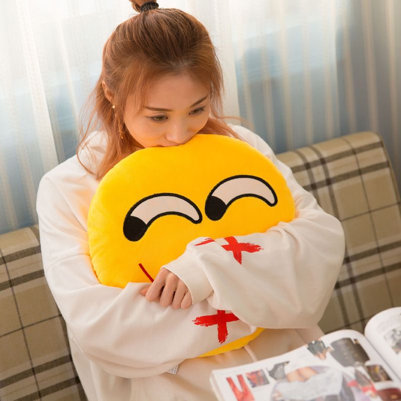 Plush Emoji Pillow PP Cotton Hand Warmer Flying Kiss 40cm pillow โ image 5