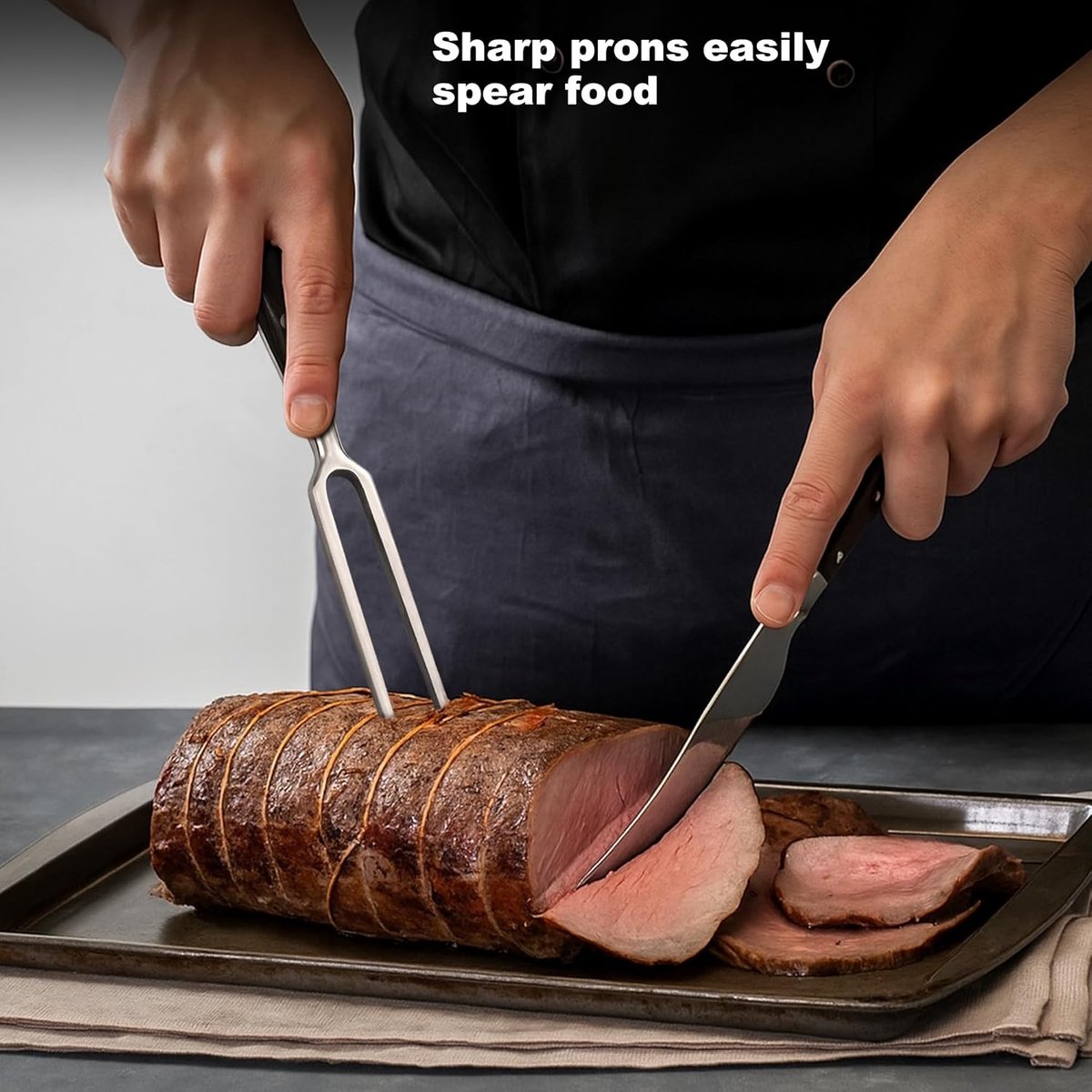 Waffle Fork - Meat Fork - Stainless Steel - With Handle - Serving Fork - Carving Fork - Waffle Iron Accessory - Cookware - Kitchen Utensils - For Grill Kitchen — image 3