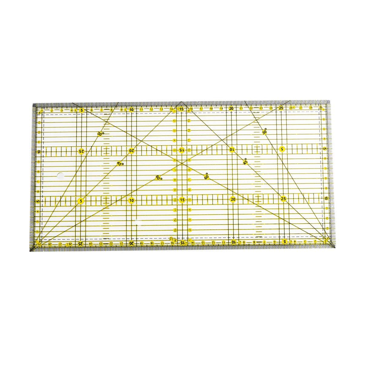 Quilters Ruler with Double Colored and Grid Lines Patchwork Ruler Nonslip Quilters Ruler for Quilting Sewing Crafts โ image 2